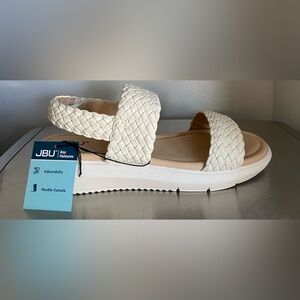 JBU Women's Woven Cream Sandals